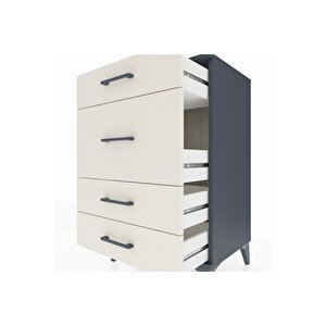 Hyperion Komodin 4 Çekmeceli 60x44x96 Antrasit-aytaşı