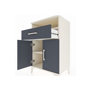 Hyperion Komodin 2 Raflı Tek Çekmeceli 2 Kapaklı 60x44x96 Aytaşı-antrasit