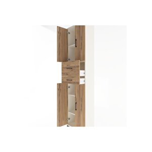 Arges Dolap 4 Raflı 2 Çekmeceli 4 Kapaklı 60x30x243 Aytaşı-çam