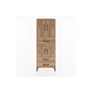 Hyperion Dolap 3 Raflı 3 Çekmeceli 4 Kapaklı 60x44x163 Çam-çam