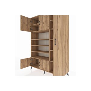 Hyperion Gardrop 11 Raflı 5 Kapaklı 132x44x195 Çam-çam