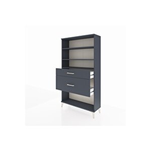 Arges Dolap 3 Raflı 2 Çekmeceli 88x30x163 Antrasit-antrasit