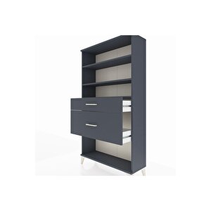 Arges Dolap 3 Raflı 2 Çekmeceli 88x30x163 Antrasit-antrasit