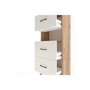 Arges Dolap Tek Raflı 3 Çekmeceli 60x30x134 Çam-aytaşı