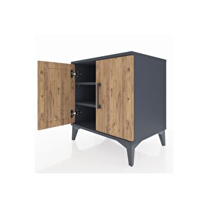 Hyperion Komodin 2 Raflı 2 Kapaklı 60x44x64 Antrasit-çam