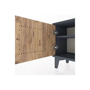 Arges Komodin Tek Raflı Tek Kapaklı 44x30x48 Antrasit-çam