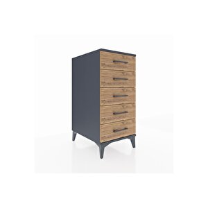 Kronos Komodin 5 Çekmeceli 44x59x96 Antrasit-çam