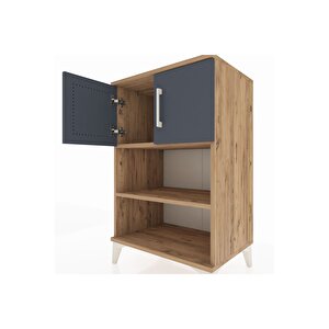 Hyperion Komodin 2 Raflı 2 Kapaklı 60x44x96 Çam-antrasit
