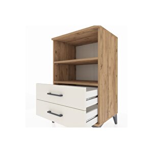 Hyperion Komodin 2 Raflı 2 Çekmeceli 60x44x96 Çam-aytaşı