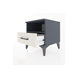 Hyperion Komodin Tek Raflı Tek Çekmeceli 44x44x48 Antrasit-aytaşı