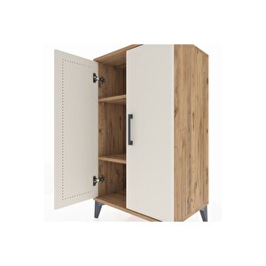 Hyperion Komodin 2 Raflı 2 Kapaklı 60x44x106 Çam-aytaşı