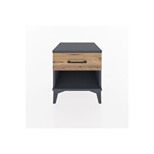 Hyperion Komodin Tek Çekmeceli 44x44x48 Antrasit-çam