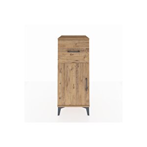 Hyperion Komodin Tek Raflı Tek Çekmeceli Tek Kapaklı 44x44x106 Çam-çam