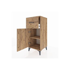 Hyperion Komodin Tek Raflı Tek Çekmeceli Tek Kapaklı 44x44x106 Çam-çam