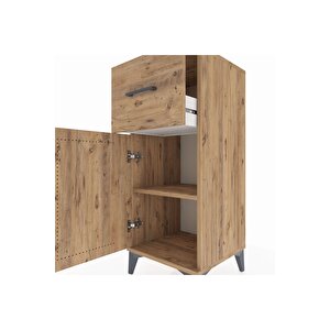 Hyperion Komodin Tek Raflı Tek Çekmeceli Tek Kapaklı 44x44x106 Çam-çam