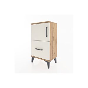 Arges Komodin 2 Raflı Tek Çekmeceli Tek Kapaklı 44x30x80 Çam-aytaşı