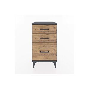 Arges Komodin 3 Çekmeceli 44x30x80 Antrasit-çam