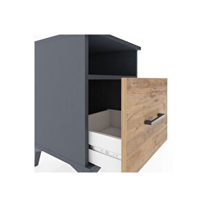 Hyperion Komodin Tek Raflı Tek Çekmeceli 44x44x64 Antrasit-çam