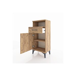 Arges Komodin 2 Raflı Tek Çekmeceli Tek Kapaklı 44x30x96 Çam-çam