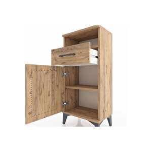 Arges Komodin 2 Raflı Tek Çekmeceli Tek Kapaklı 44x30x96 Çam-çam