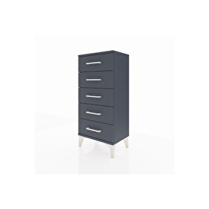 Arges Komodin 5 Çekmeceli 44x30x96 Antrasit-antrasit