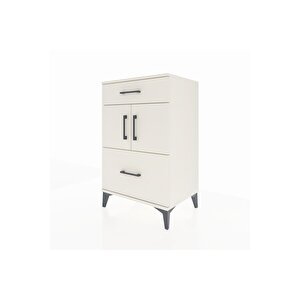 Hyperion Komodin Tek Raflı 2 Çekmeceli 2 Kapaklı 60x44x96 Aytaşı-aytaşı