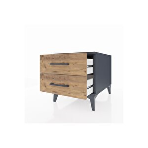 Kronos Komodin 2 Çekmeceli 44x59x48 Antrasit-çam