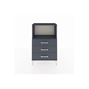Arges Komodin Tek Raflı 3 Çekmeceli 60x30x96 Antrasit-antrasit
