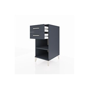 Kronos Komodin Tek Raflı 2 Çekmeceli 44x59x96 Antrasit-antrasit