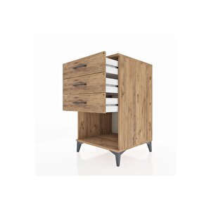 Kronos Komodin 3 Çekmeceli 60x59x96 Çam-çam
