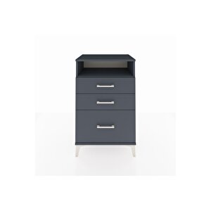 Hyperion Komodin Tek Raflı 3 Çekmeceli 60x44x96 Antrasit-antrasit