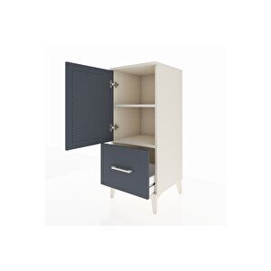 Hyperion Komodin 2 Raflı Tek Çekmeceli Tek Kapaklı 44x44x106 Aytaşı-antrasit