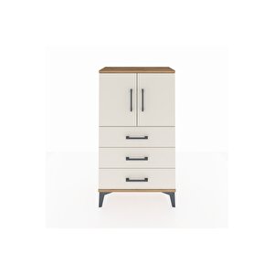 Arges Komodin 2 Raflı 3 Çekmeceli 2 Kapaklı 60x30x106 Çam-aytaşı