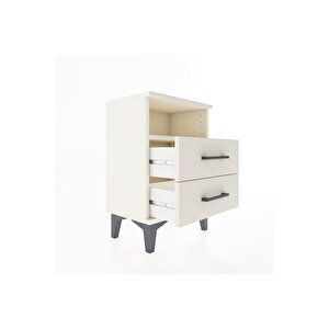 Arges Komodin Tek Raflı 2 Çekmeceli 44x30x64 Aytaşı-aytaşı