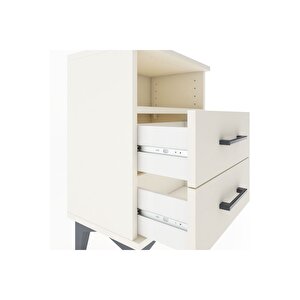 Arges Komodin Tek Raflı 2 Çekmeceli 44x30x64 Aytaşı-aytaşı