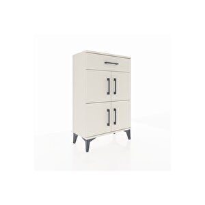 Arges Komodin Tek Raflı Tek Çekmeceli 4 Kapaklı 60x30x96 Aytaşı-aytaşı