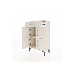 Arges Komodin Tek Raflı Tek Çekmeceli 4 Kapaklı 60x30x96 Aytaşı-aytaşı