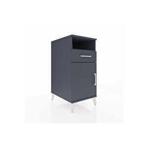 Kronos Komodin 2 Raflı Tek Çekmeceli Tek Kapaklı 44x59x96 Antrasit-antrasit