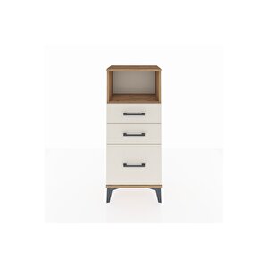 Arges Komodin Tek Raflı 3 Çekmeceli 44x30x106 Çam-aytaşı