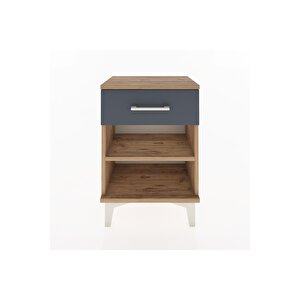 Arges Komodin Tek Raflı Tek Çekmeceli 44x30x64 Çam-antrasit