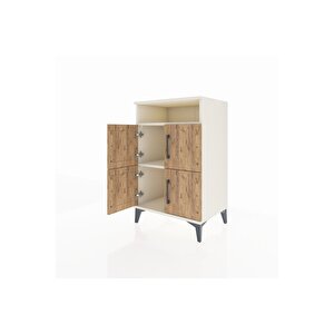 Hyperion Komodin 2 Raflı 4 Kapaklı 60x44x96 Aytaşı-çam