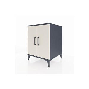 Kronos Komodin Tek Raflı 2 Kapaklı 60x59x80 Antrasit-aytaşı