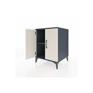 Kronos Komodin Tek Raflı 2 Kapaklı 60x59x80 Antrasit-aytaşı