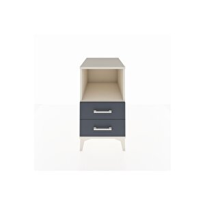 Kronos Komodin Tek Raflı 2 Çekmeceli 44x59x80 Aytaşı-antrasit