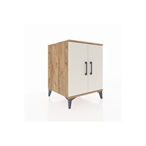 Kronos Komodin Tek Raflı 2 Kapaklı 60x59x80 Çam-aytaşı