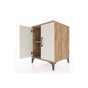 Kronos Komodin Tek Raflı 2 Kapaklı 60x59x80 Çam-aytaşı