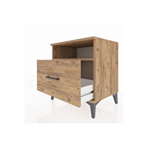 Hyperion Komodin Tek Raflı Tek Çekmeceli 60x44x64 Çam-çam
