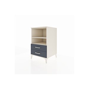 Kronos Komodin 2 Raflı 2 Çekmeceli 60x59x96 Aytaşı-antrasit