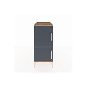 Kronos Komodin 3 Raflı 2 Kapaklı 44x59x96 Çam-antrasit