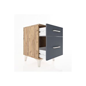 Hyperion Komodin 2 Çekmeceli 44x44x64 Çam-antrasit